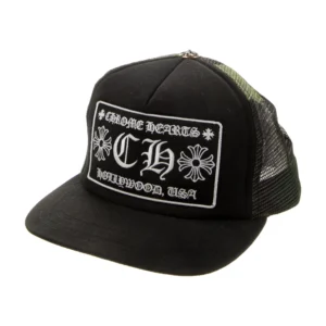 Black Chrome Hearts trucker cap