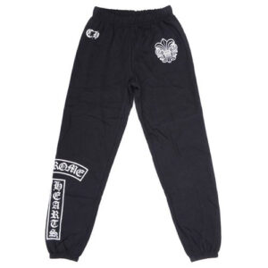 Black Chrome Hearts Logo Cotton Pants